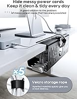 Vista 3 de NODOCA Bandeja de gestión de cables para debajo del escritorio sin perforación, gestión de cables de 14'', abrazadera sin perforaciones, bandeja