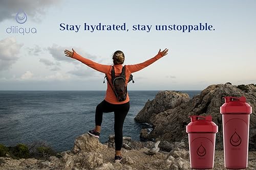 Miniatura 3 de Paquete de 2 botellas agitadoras de 28 onzas y 20 onzas con potentes batidores de alambre para mezclas de proteínas, paquete de botellas mezcladoras