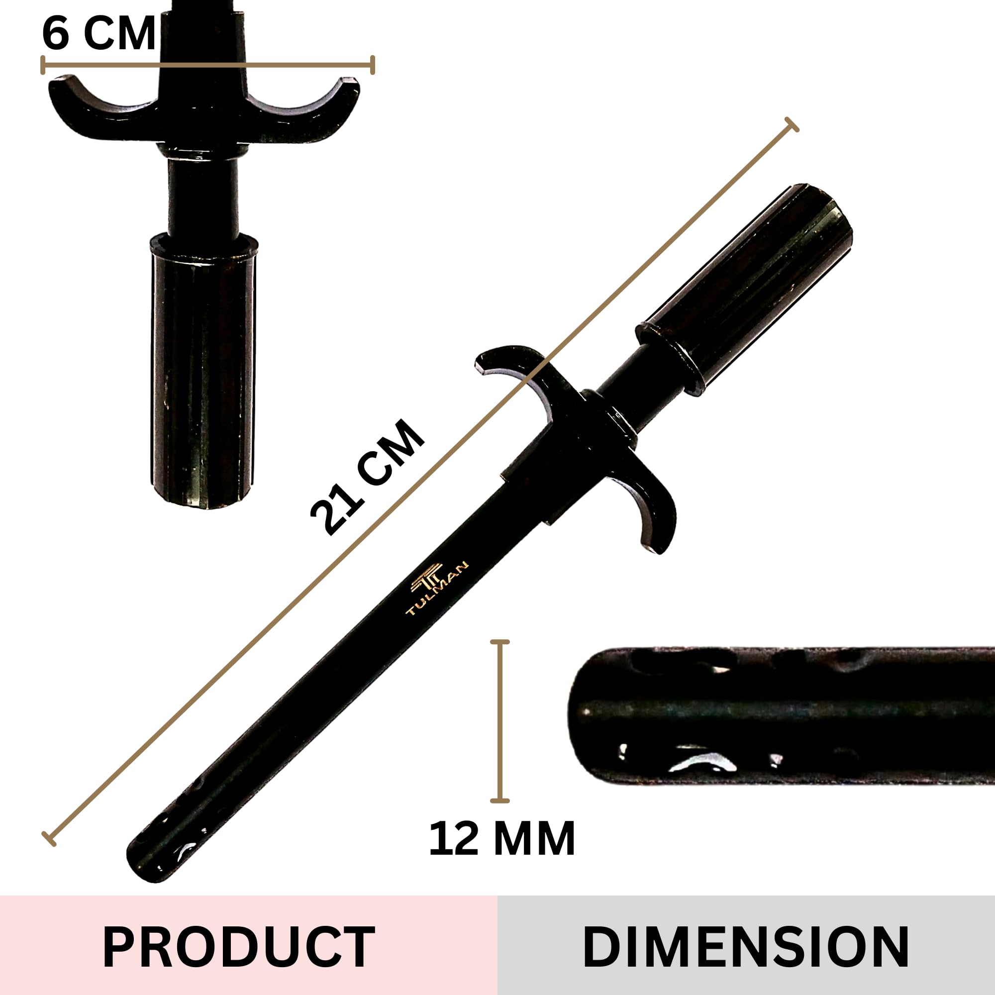 TULMAN 1 Pack Easy Grip Metal Gas Lighter for Kitchen, Long Handle Regular Gas Stove Lighter for Home & Restaurant Use - Black 1
