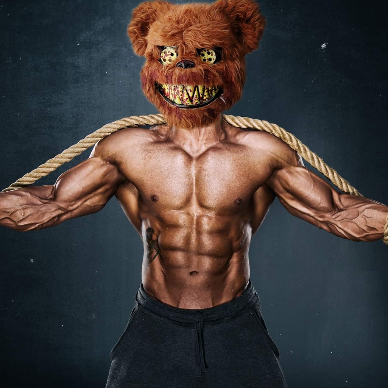 Miniatura 3 de Máscara de Halloween con diseño de conejo y osito máscara de cabeza de felpa sangrienta accesorio para disfraz de cosplay fiesta de Halloween color