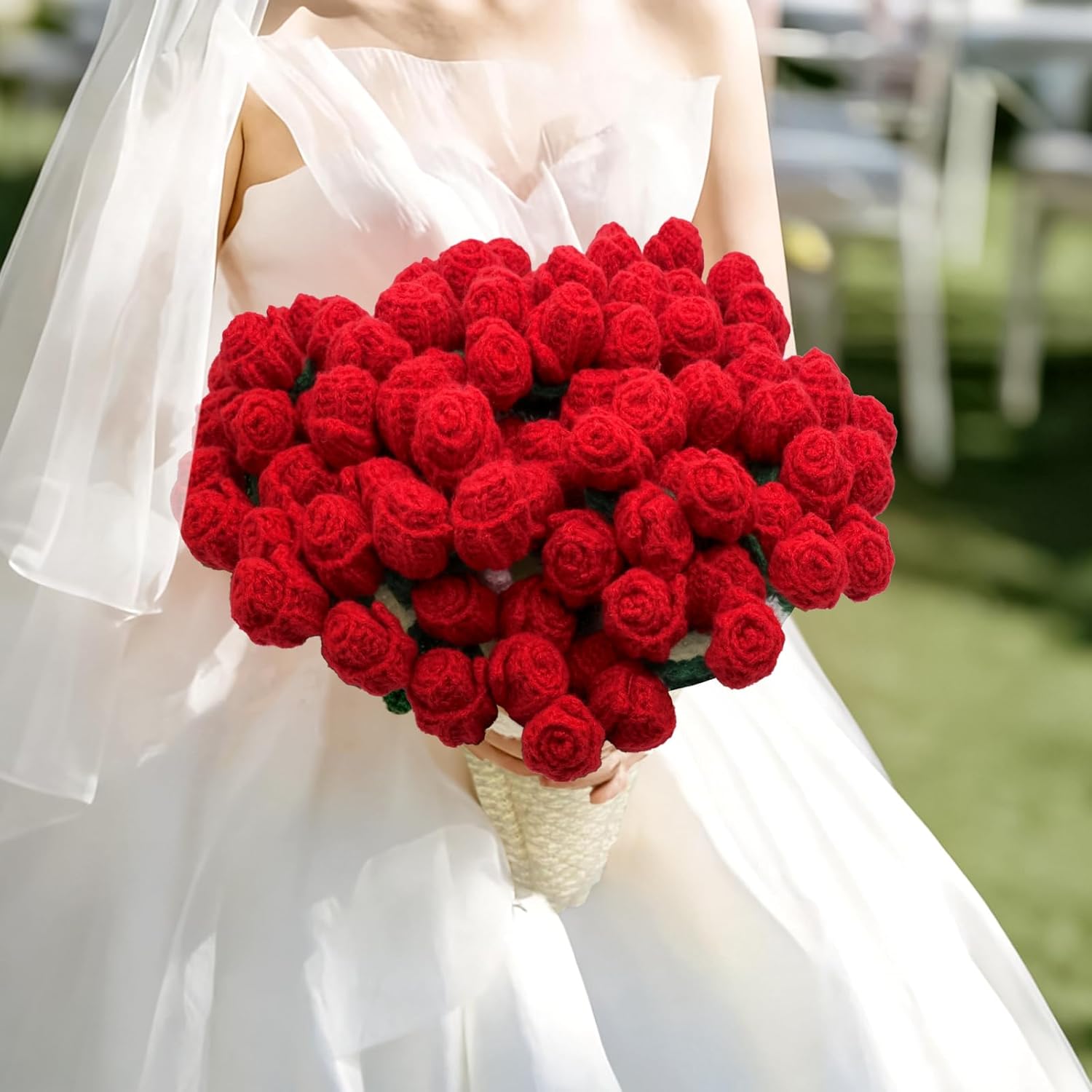 Finished Flower Bouquet Blanket, Crochet Rose Knitted Throw Blanket Crochet Flowers Romantic Gifts for Women Mom Sister Wife Home Decor (Red Rose, 63 inch)
