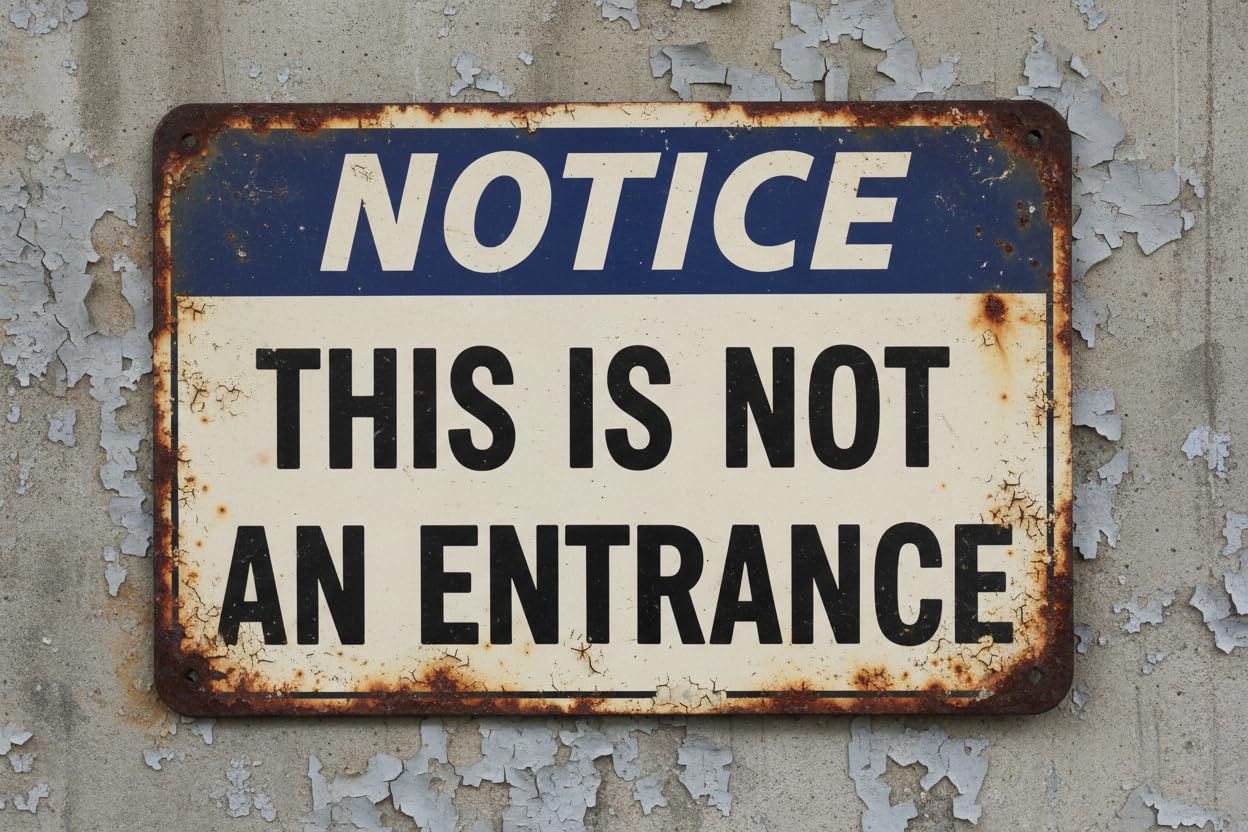 Wall Decor Osha Notice Sign: This Is Not An Entrance Metal Sign 8x12Inch Clear Signage For S, Fences Vintage Signs Aluminum Plates Printed