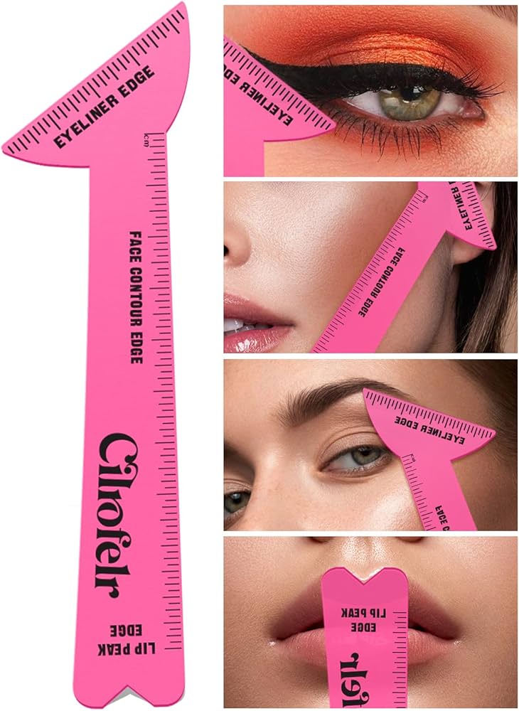 Amazon.com : Cilrofelr 4 in1 Eyeliner Stencils for Hooded Eyes, Reusable Eyeliner Stencils Tool for Beginners, Multi-Purpose Makeup Tool for Winged Eyeliner, Defined Eyebrow, Face Contour and Lip Line - Pink :