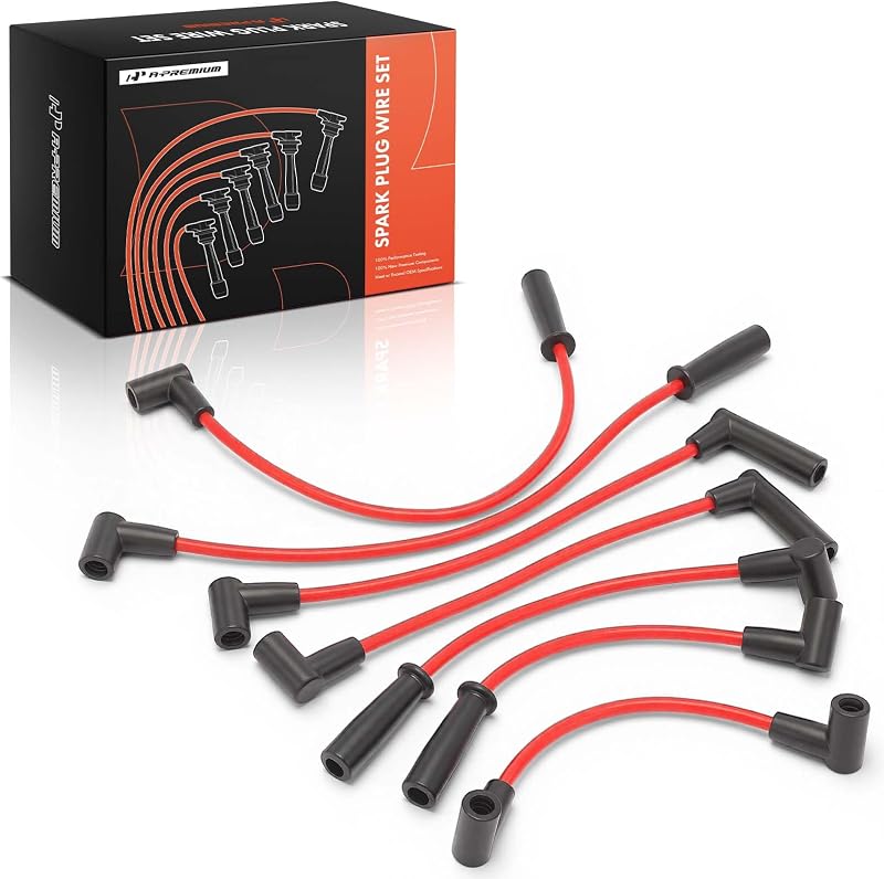Jogo de cabos de vela A-Premium 7 mm para Jeep com motor L6 4.0L – 7 unidades