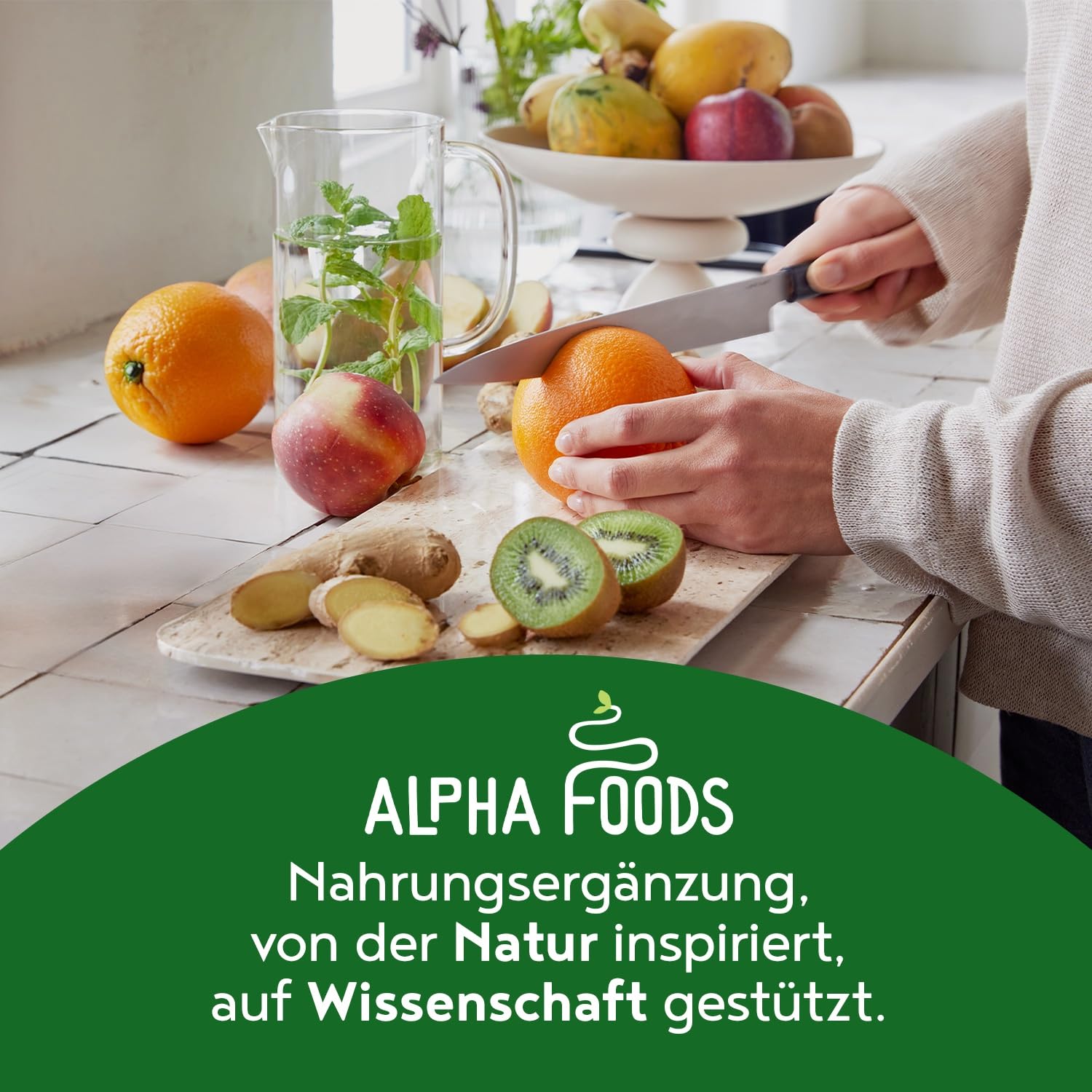 Grüne Mutter 2.0 - Das Original - Greens Shake - Akazienfaserpulver, Weizengras, Brennnessel, Mariendistel, Alfalfa, Chlorella und mehr - Smoothie Shake - 600g Pulver - Alpha Foods