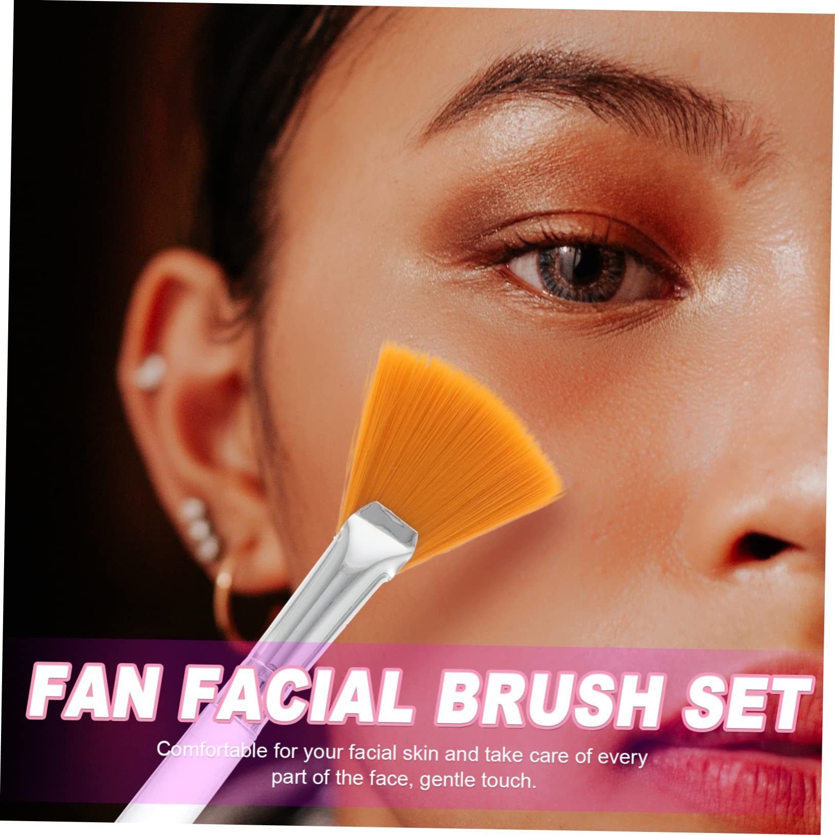 HAPINARY 16pcs Fan Shape Makeup Brushes Set Facial Brush Easy Reusable Beauty Tools for Smooth Masks