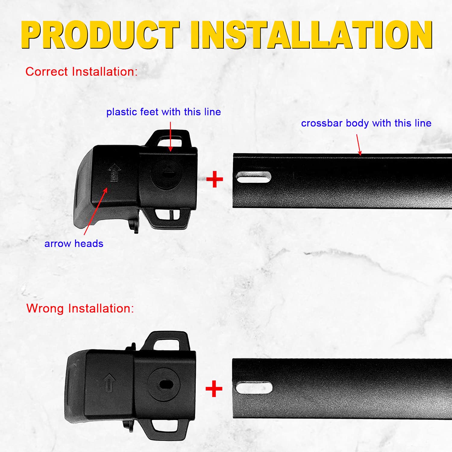 AUXMART Roof Rack Cross Bars Compatible with Dodge Journey 2009-2022, Crossbars Rooftop Luggage Rack Rail Replacement 82212509 (Factory Side Rails Needed)