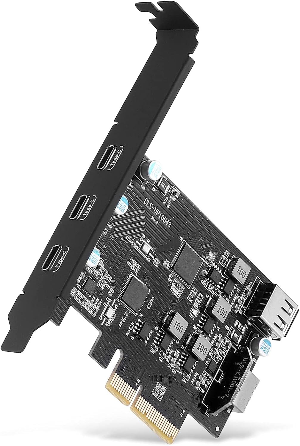 Tarjeta de expansión PCI-E a USB 3.2, 3.2 gen2 10Gpbs (3 USB C, 1 USB A, 1 llave USB tipo E A), tarjeta PCI Express USB C, cabezal A-Key de 20 pines para adaptador de montaje en panel frontal tipo C 7