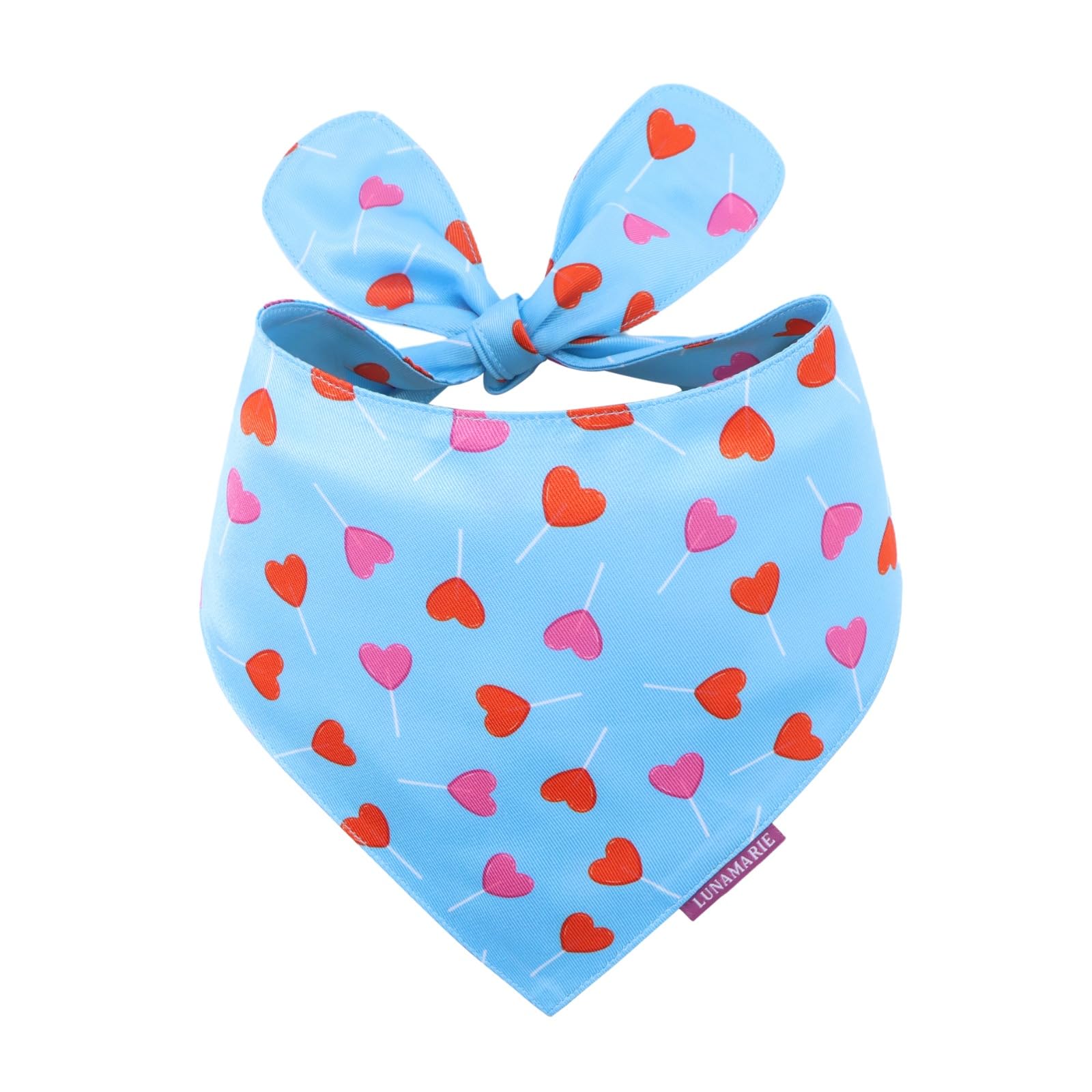 LunaMarie - Luxury Pet Birthday Bandanas -Premium & Silky Poly Fabric | 100% Handmade | Custom Shape Dual Layered (LoviePop, Small) โ image 1