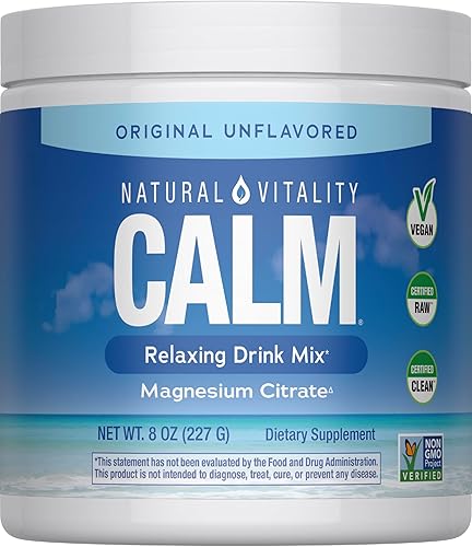 NATURAL VITALITY Original Calm - Mezcla de bebida de magnesio, 8 onzas