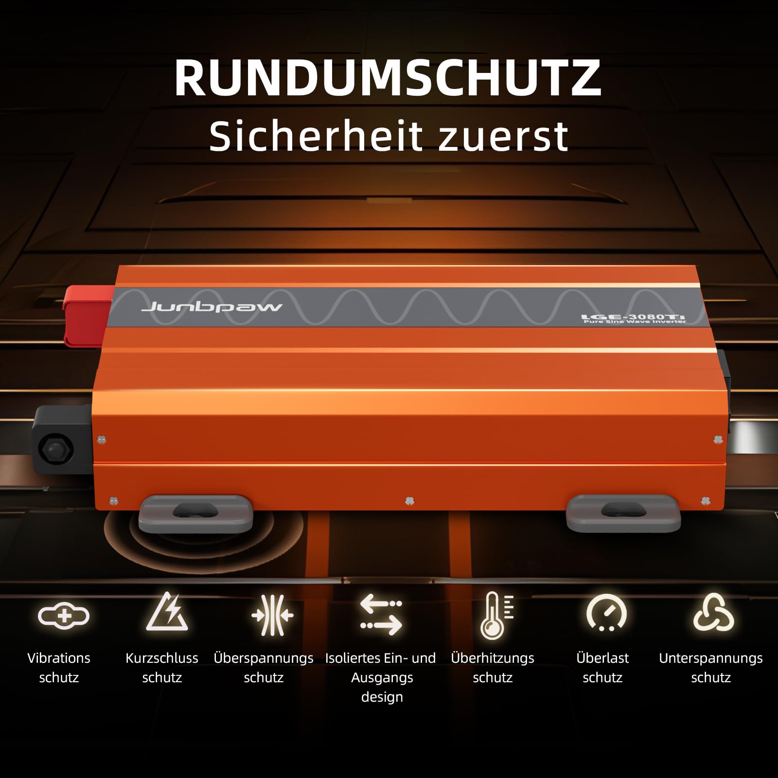 3080W Reiner Sinus-Wechselrichter 24V auf 230V extrem leise, bahnbrechendes Design | 24V auf 230/240V Wandler für Haus, Wohnmobil, Camping, netzunabhängige Nutzung & Outdoor-Abenteuer 丨 DC auf AC