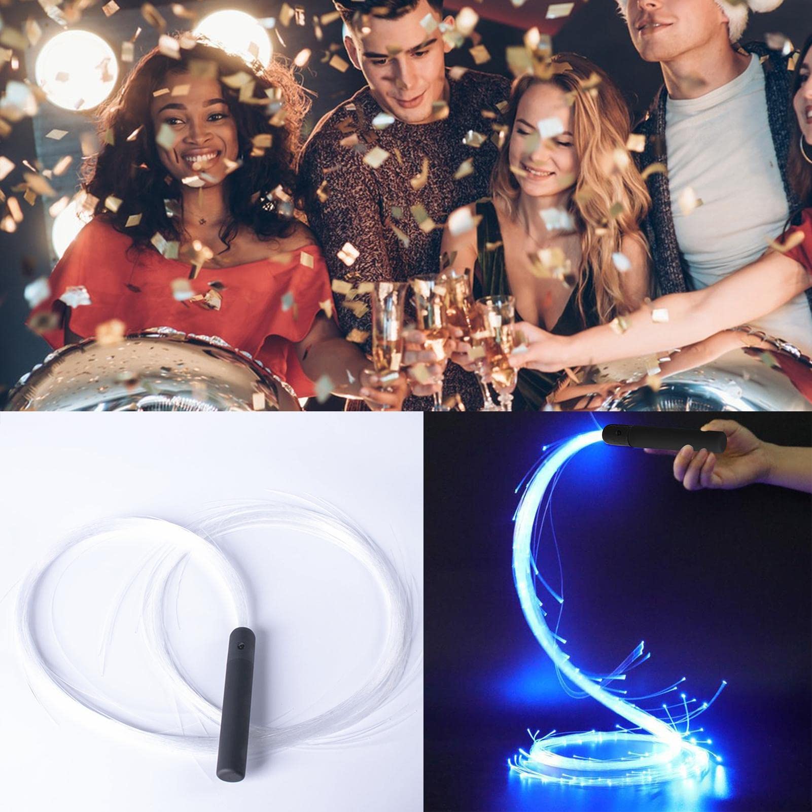 Frusta da ballo a LED | per danza rotanti a 360 gradi | con 4 modalità di illuminazione variabili, fruste ricaricabili a batteria per concerti