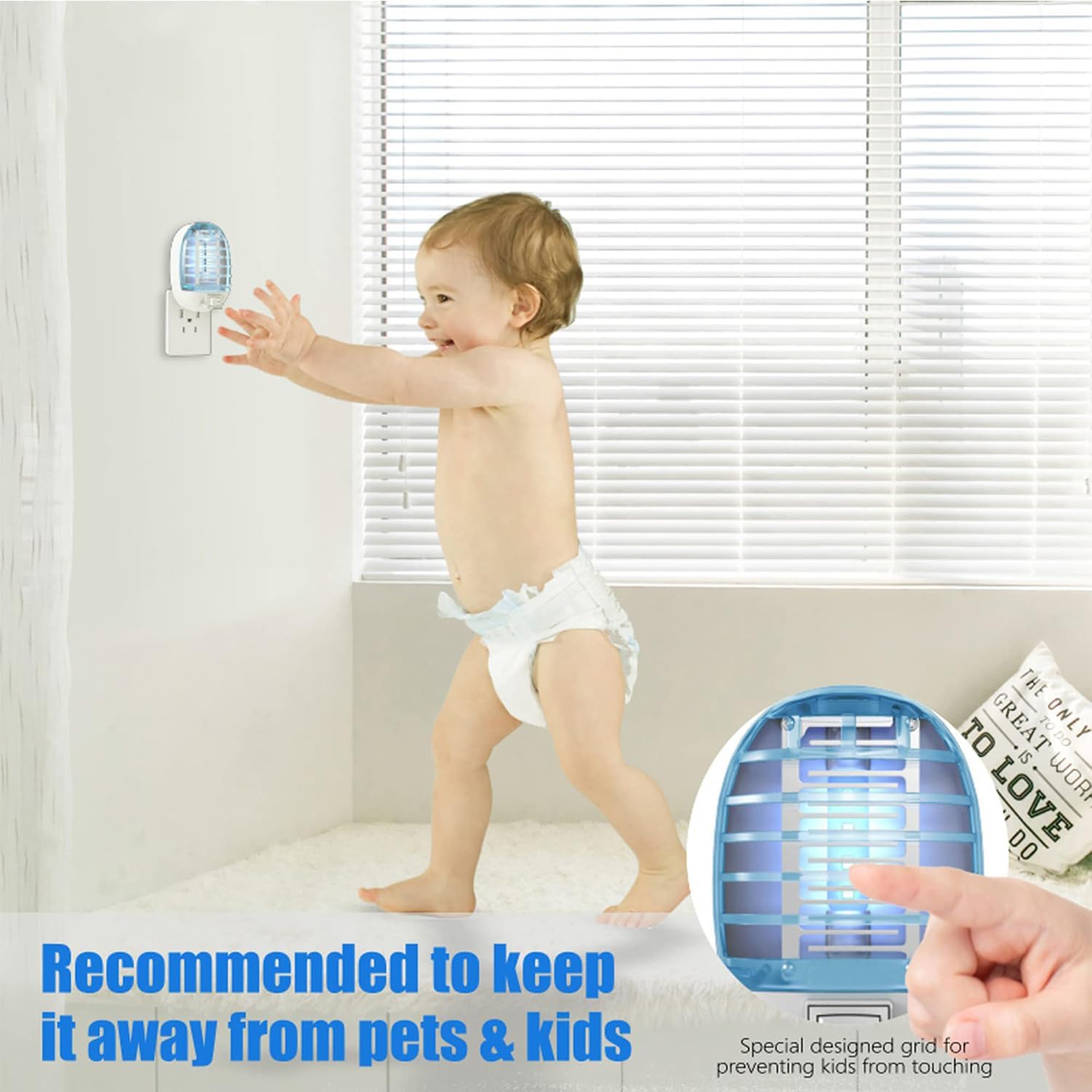2 Packs Bug Zapper Indoor, Fly Traps for Indoors, Insect Traps for Home Mosquito Killer for Kids & Pets, Home, Kitchen, Bedroom, Baby Room, Office-5