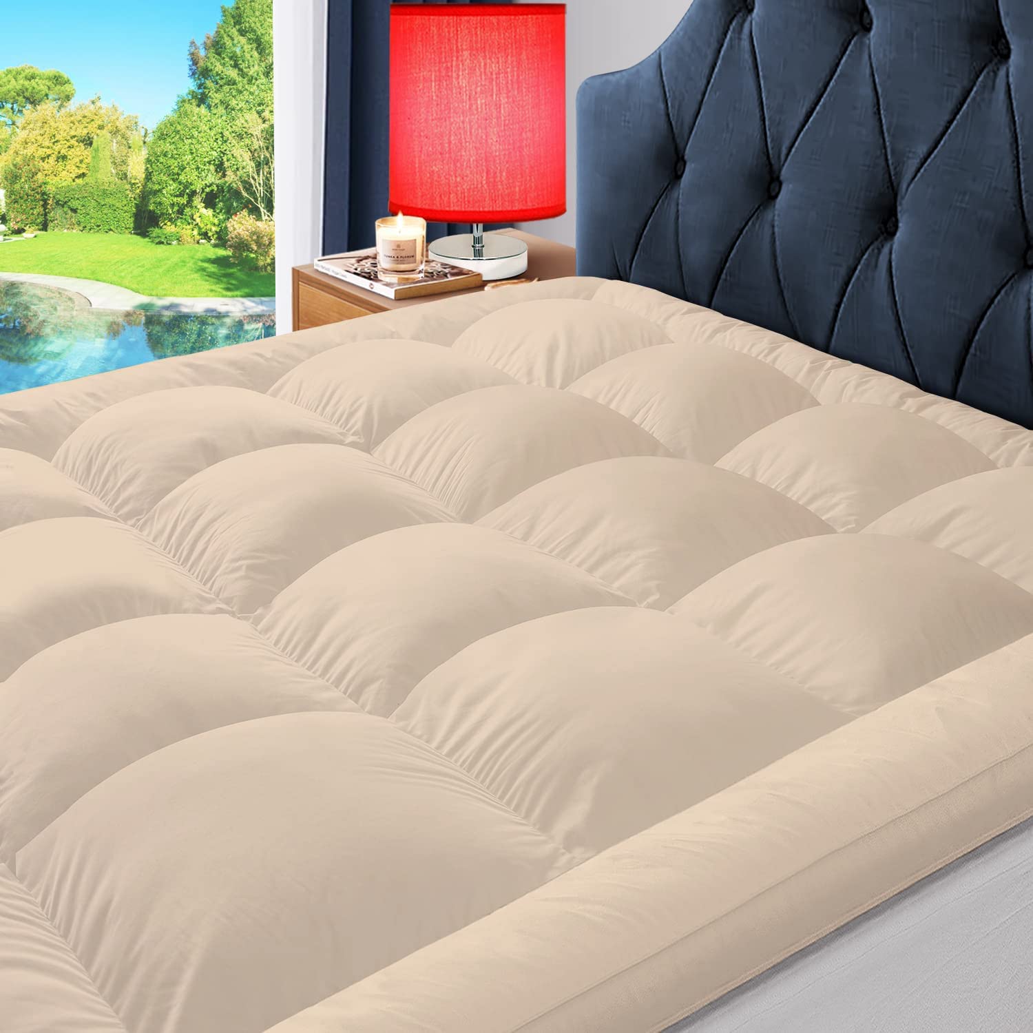 Tundwal's 800 GSM Super Soft Microfiber Mattress Topper/Padding for Soft and Comfortable Sleep -Beige-(Queen Size, 60"x78"inch, 5ft x 6.5ft)-image-18