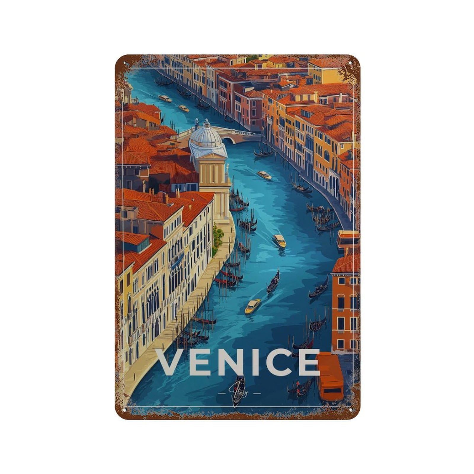 xiaoxiaoshen Venice Travel Italy Gondola Wall Decor Art Metal Tin Poster Modern Home Decor Art Home Bar Shop Decorations Vintage Sign 30x20cm