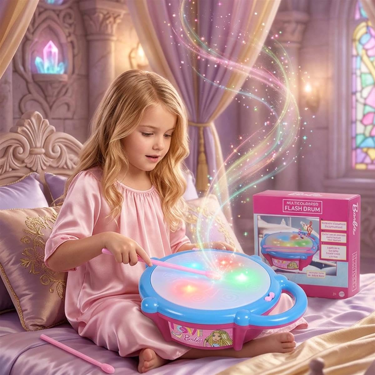 Kriiddaank Barbie Electronic Flash Drum with Rhythm & Lights | Fun & Educational Toy for Kids | Safe, Engaging & Interactive Play-picture-10
