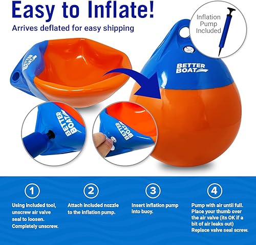 Miniatura 5 de Boya de anclaje y anillo de recuperación de vinilo para barco, boya de amarre redondo, parachoques o marcador y bola flotante de anclaje para línea