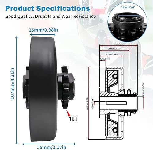 Vista 17 de Go Kart Embrague 5/8 Diámetro 35 Cadena 11 Diente Piñón para Go Kart Mini Bike