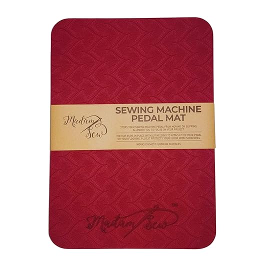 Madam Sew Sewing Machine Pedal Mat | No Slip Rubber Keeps Pedal in Place | Sewing Accessory | 7” x 10”