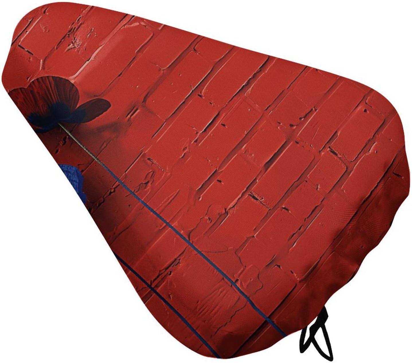 A Red Brick Wall Bike Seat Cover Water-Repellent Exercise Bike Seat Cushion Bicycle Saddle Cover with Drawstring Rain Snow Dust Covers for City Mountain Road Biking