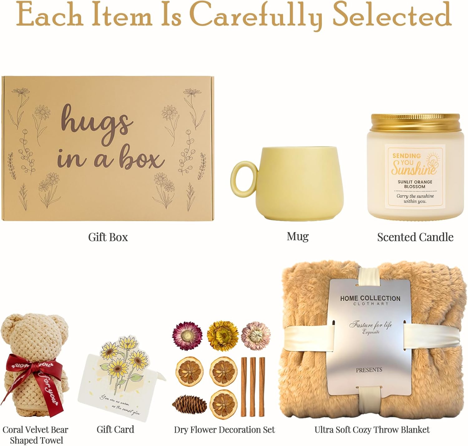 Birthday Gifts for Women – Get Well Soon Self Care Package Box – Sending Hugs Gift Basket for Women, Thinking of You Inspirational Gifts for New Mom, Best Friend, Birthday, Recovery - Image 6