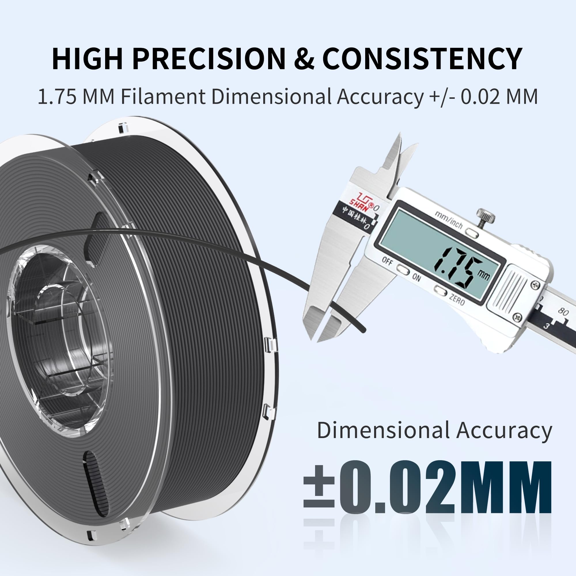 RAMBERY Paquete de filamentos PLA mate para impresora 3D, 4 kg, filamento PLA de acabado liso mate de 1.75 mm, empaquetado individualmente al vacío, 1 kg (2.2 libras) x 4 unidades, negro/blanco/gris