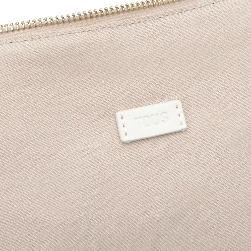 TOUS Hold Mini Bandolera Mujer Marfil Ref. 2002359104 – Bolso con Cremallera, Asa de Mano y Bandolera Extraíble, Poliuretano, 16x30x20 cm