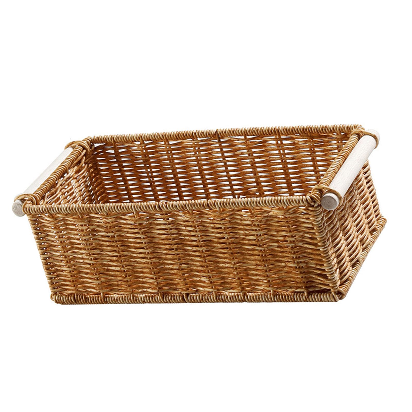 Multipurpose Woven Storage Basket Set, Decorative Imitation Rattan Baskets, Space Saving Desk Organizer & Bathroom Toilet Tank Bins for Home