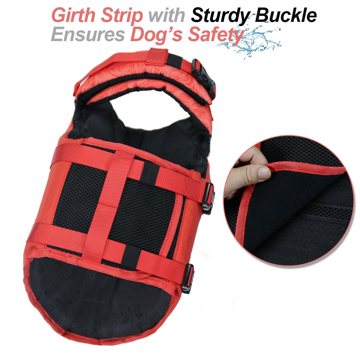 VIVAGLORY Sports Style Dog Life Jacket, Dog Buoyancy Jacket for Swimming & Boating - Image 3