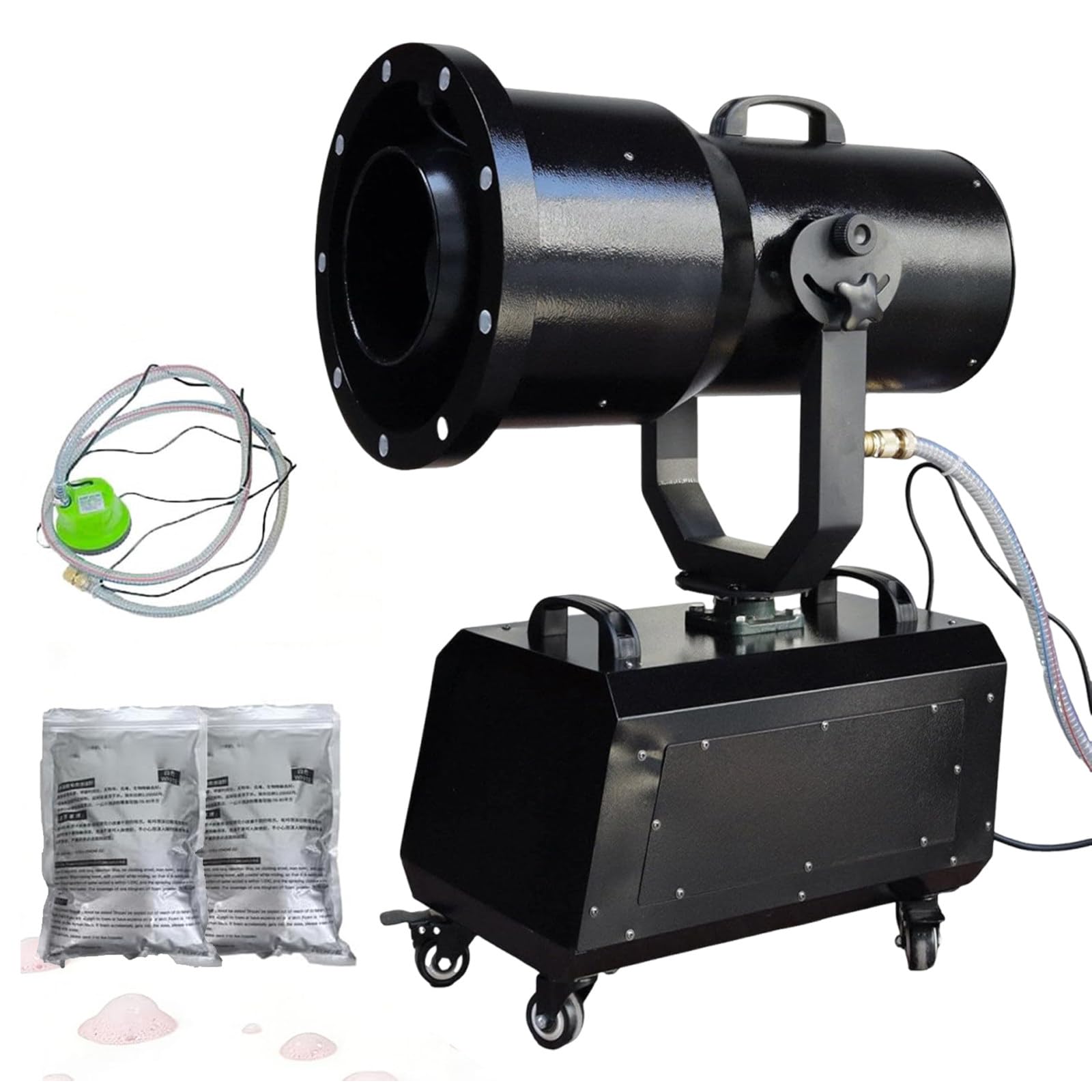 Eastnmythet Foam Machine, 2000W Stage Effect Foam Cannon, Distance 6-9m, Bubble Making Machine for Summer Pool Party, Birthdays Celebrations and Backyard Events With LED