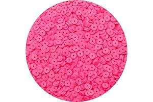 IOOLEEM Premium 2000+pcs Polymer Clay Beads in Vibrant Hot Pink for Creativity