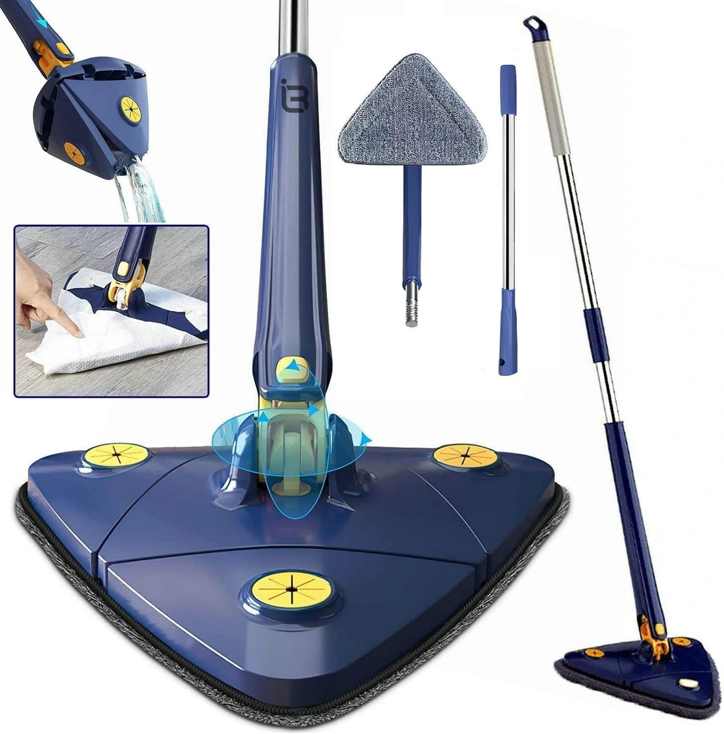 Lifeberg 360° Rotatable Adjustable Cleaning Mop Extendable Mop with Long Handle Hand Push-Pull Squeezing Cleaning Mop Dry Mop Multifunctional Microfiber Wet and Dry Mop for Floor Wall (B0CBVNMD2R) Amazon Price History, Amazon Price Tracker