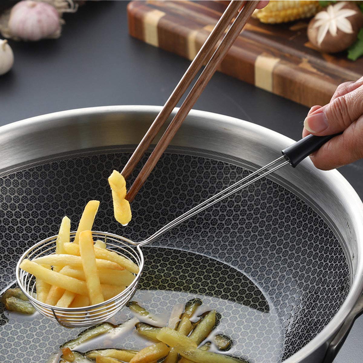 Schuimspaan voor hotpot – Een fijne roestvrijstalen zeef om vet en schuim af te scheppen