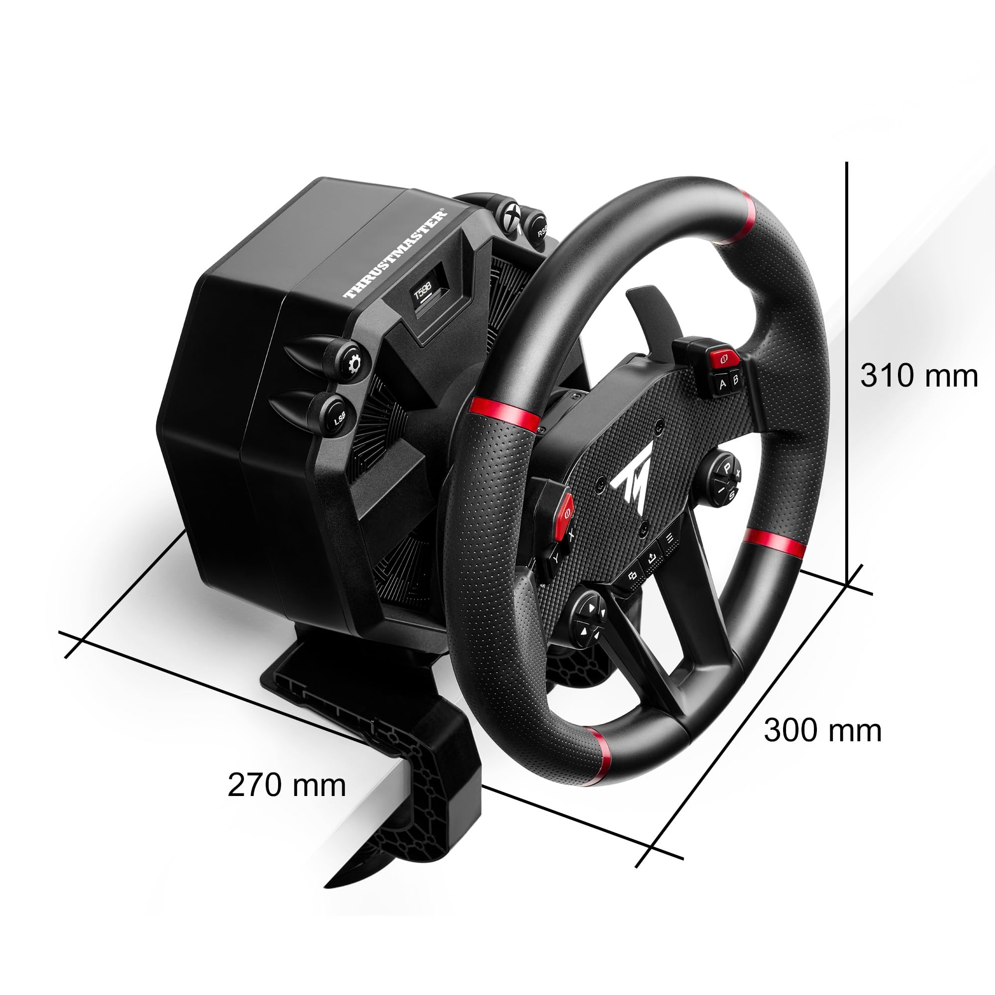 Thrustmaster T598 – Volant de Course Direct Axial Drive pour Xbox Series X|S, Xbox One et PC – Retour de Force Nouvelle Génération – Précision Absolue – Pédalier Raceline Inclus – Noir