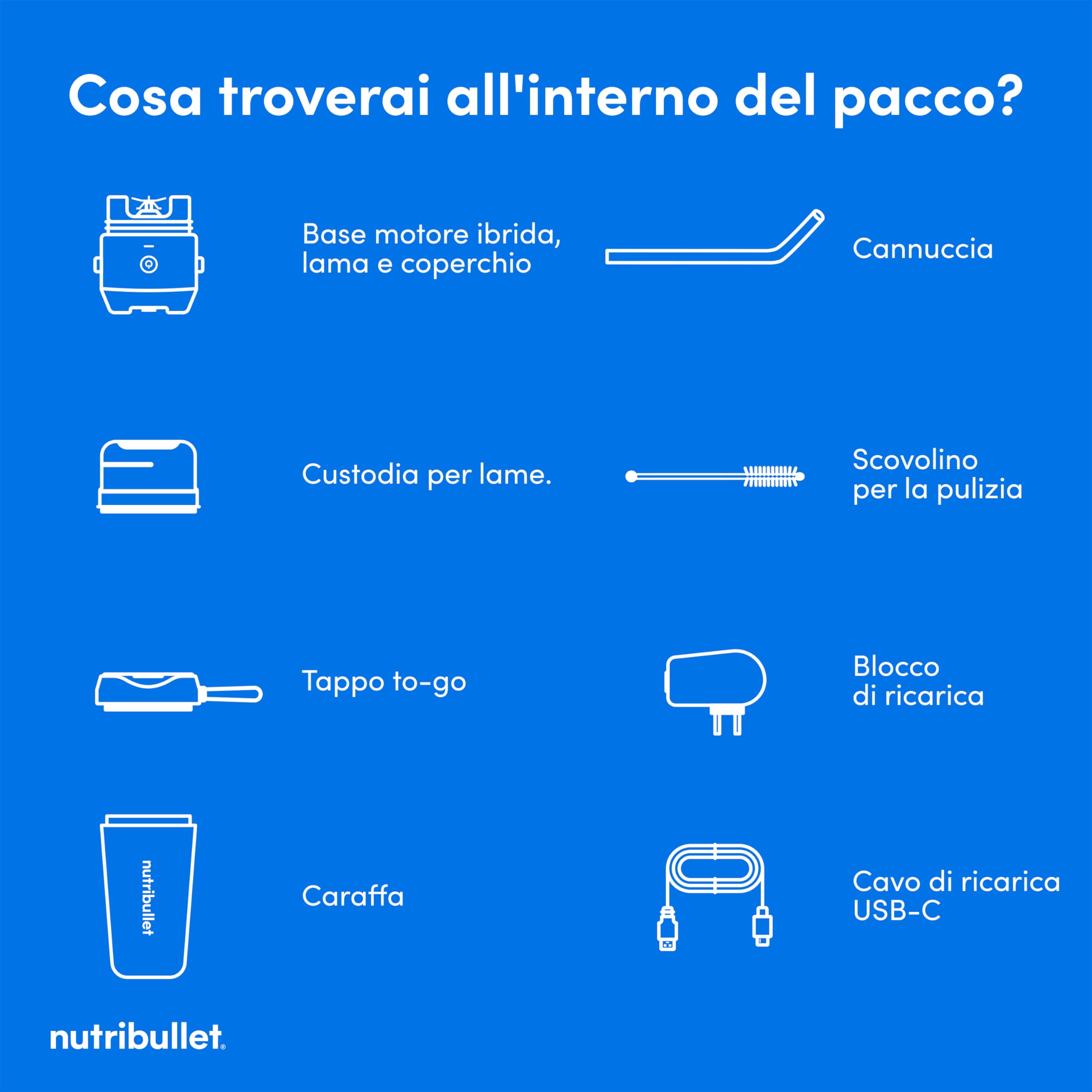 nutribullet Flip NBP016B, Frullatore Portatile Con Tazza Isolante Da 590ml, Mantenimento Freddo Per 24h, Frulla Il Ghiaccio, Inclusi Coperchio E Cannuccia, Ricarica USB-C, Acciaio Inossidabile, Nero