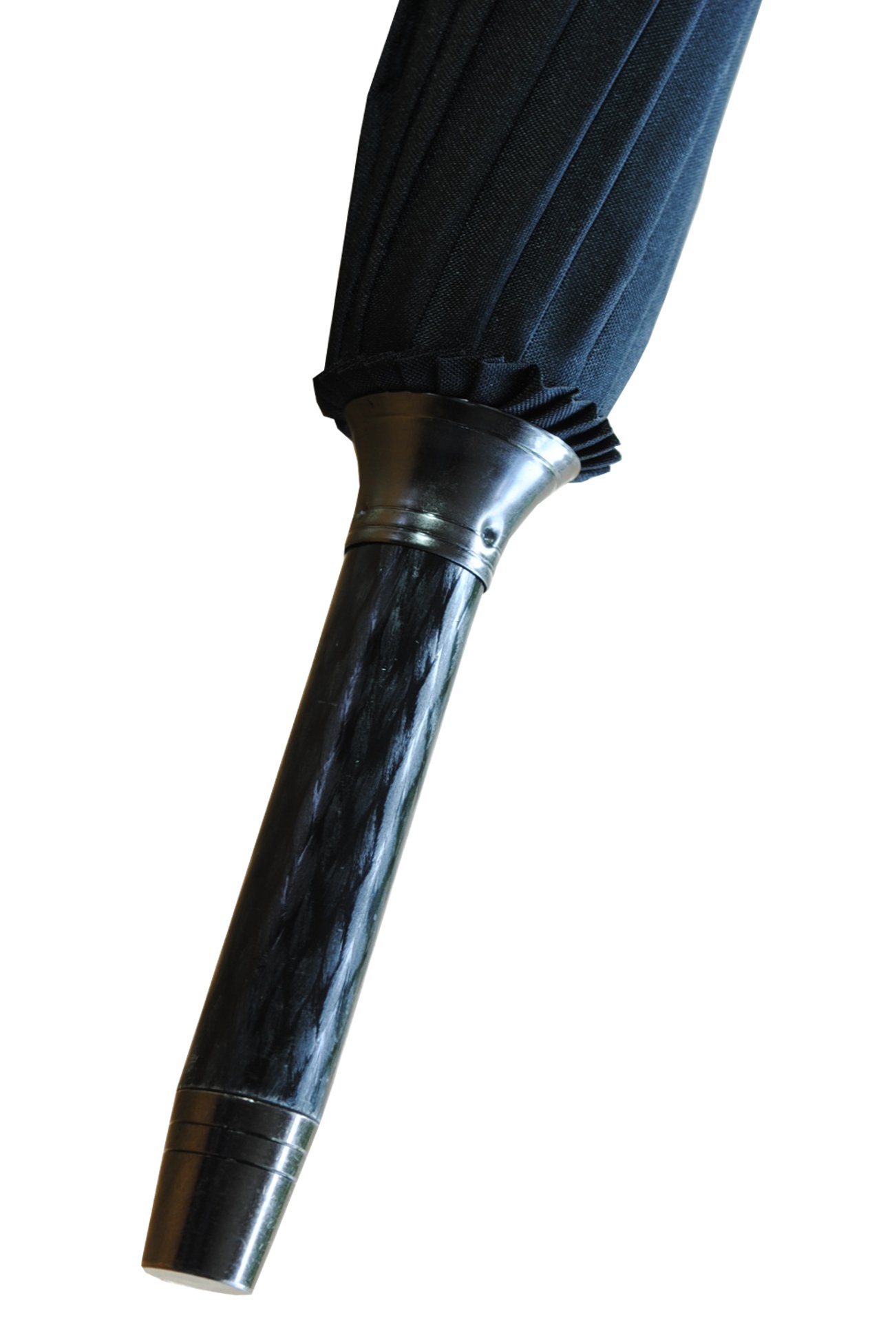 COLLAR AND CUFFS LONDON - 16 Rippen für Mehr Widerstandskraft - SEHR STARK - Dreifache Schicht Rahmen - Verstärkt mit Fiberglas - Automatik Stockschirm - Regenschirm - Windproof - Schwarz