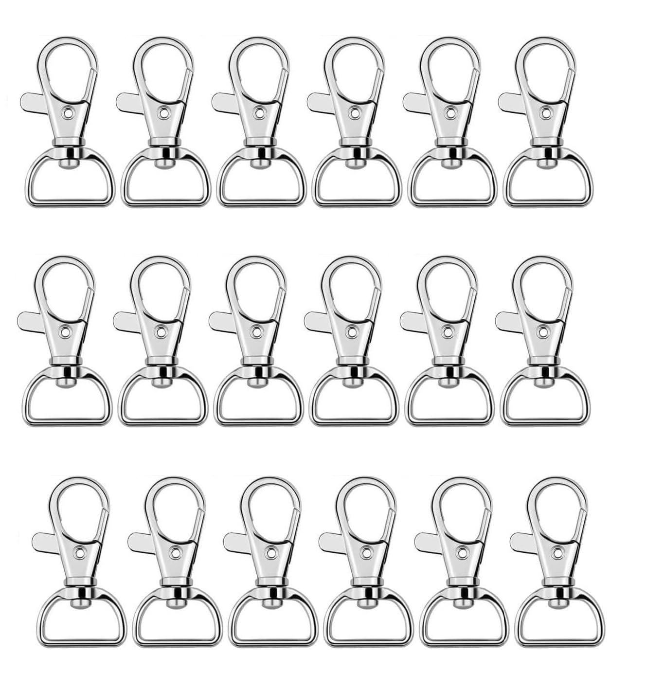 Q1 Beads 18 Pack Steel 40x20 mm Lobster Claw Clasps - Wide 3/4 Inch D Ring - 360° Swivel Trigger Snap Hooks - Great for DIY Lanyards, Keychain Clasps - Swivel Hooks for Purses by Specialist ID Card-image-16