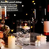 Vista 5 de Hicarer Cadena de perlas de 157 pies con 24 cuerdas para velas flotantes, perlas de imitación como relleno de jarrón, ideal para bodas, fiestas