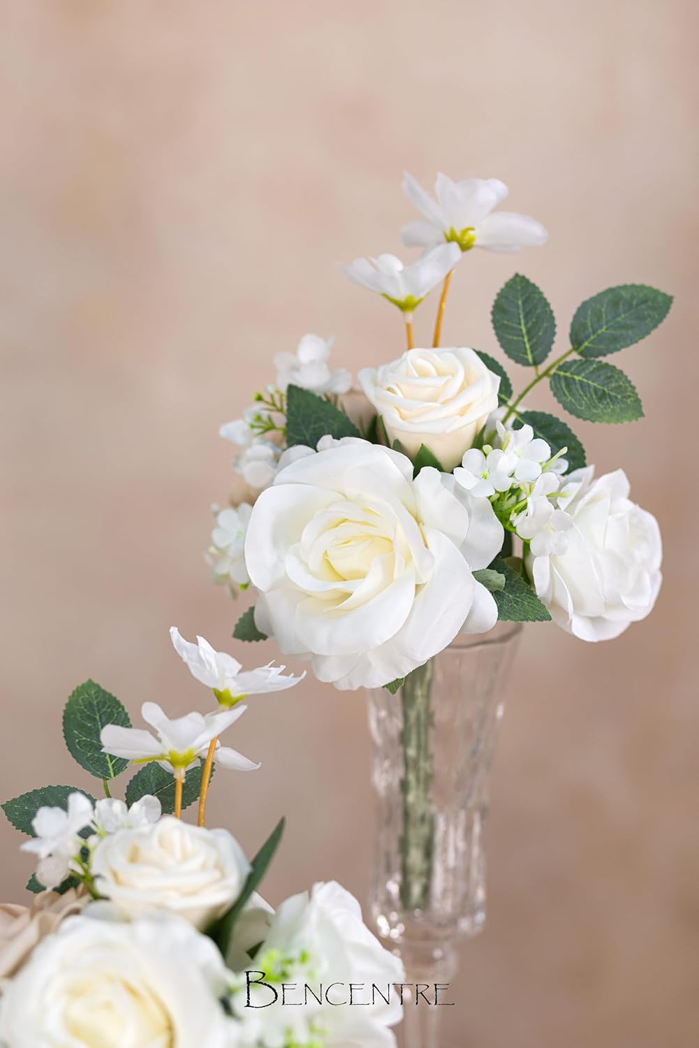 White and Sage Wedding Centerpieces Flowers Set of 6 Mini Bridesmaid Bouquets Posy Bouquet Pre-Made Wedding Flowers Centerpieces for Tables Artificial Flowers