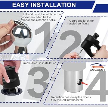 60638 Puck System Gooseneck Hitch Kit Compatible with Select Ram Trucks - 38000 lbs, 2-5/16-Inch Ball