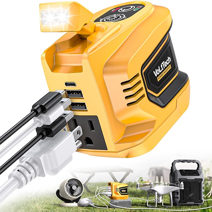 200W Dewalt 20V电池车载逆变器多功能便携电源站