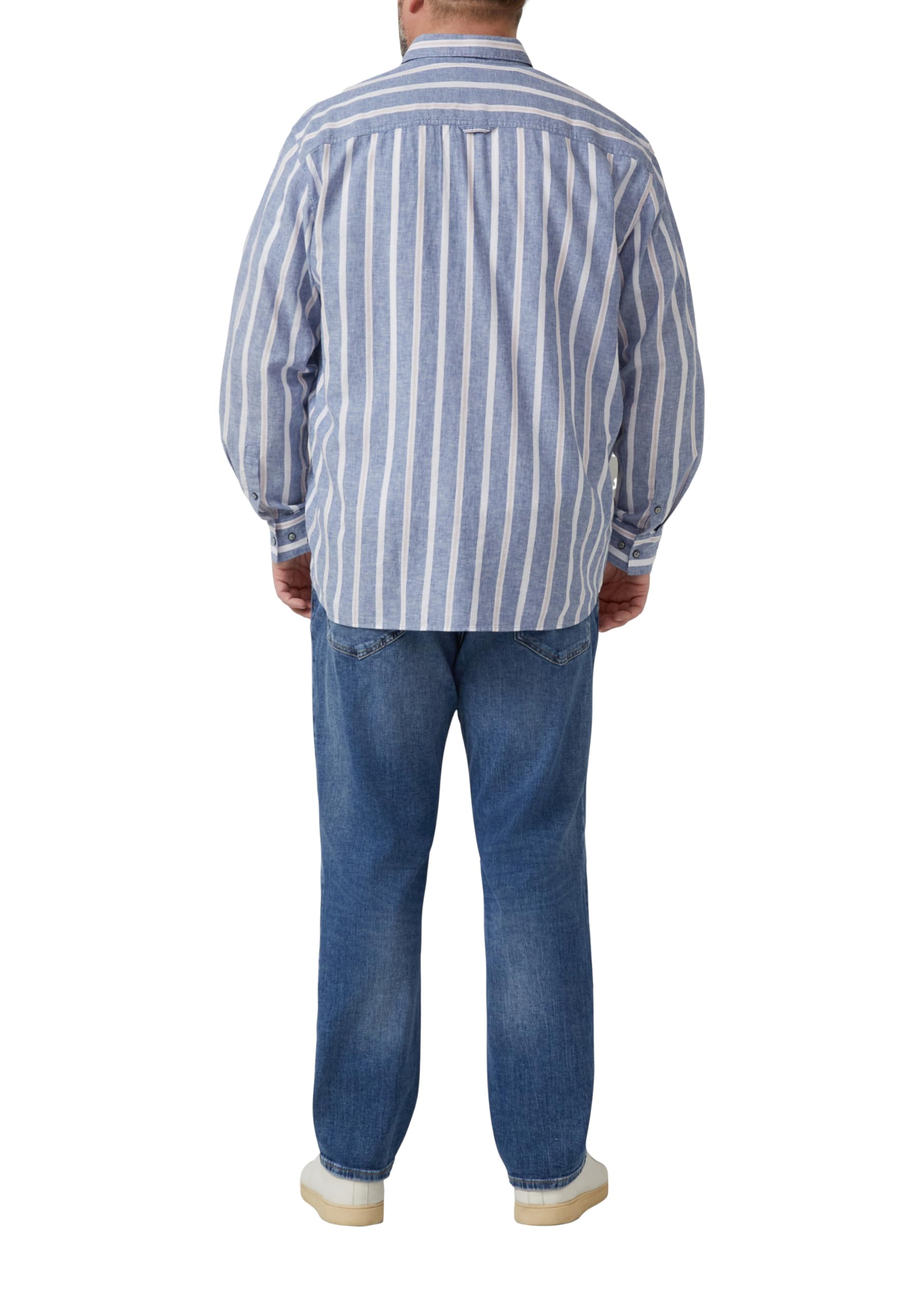 s.Oliver Herren Regular Fit: Langarmhemd aus Leinenmix mit Streifen Hemd Langarm gestreift