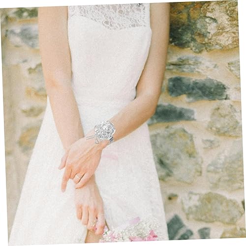 Miniatura 7 de Garneck Ramo de flores de muñeca para dama de honor, baile de graduación, ramos de boda para damas de honor, ramillete de flores de seda y botonero,