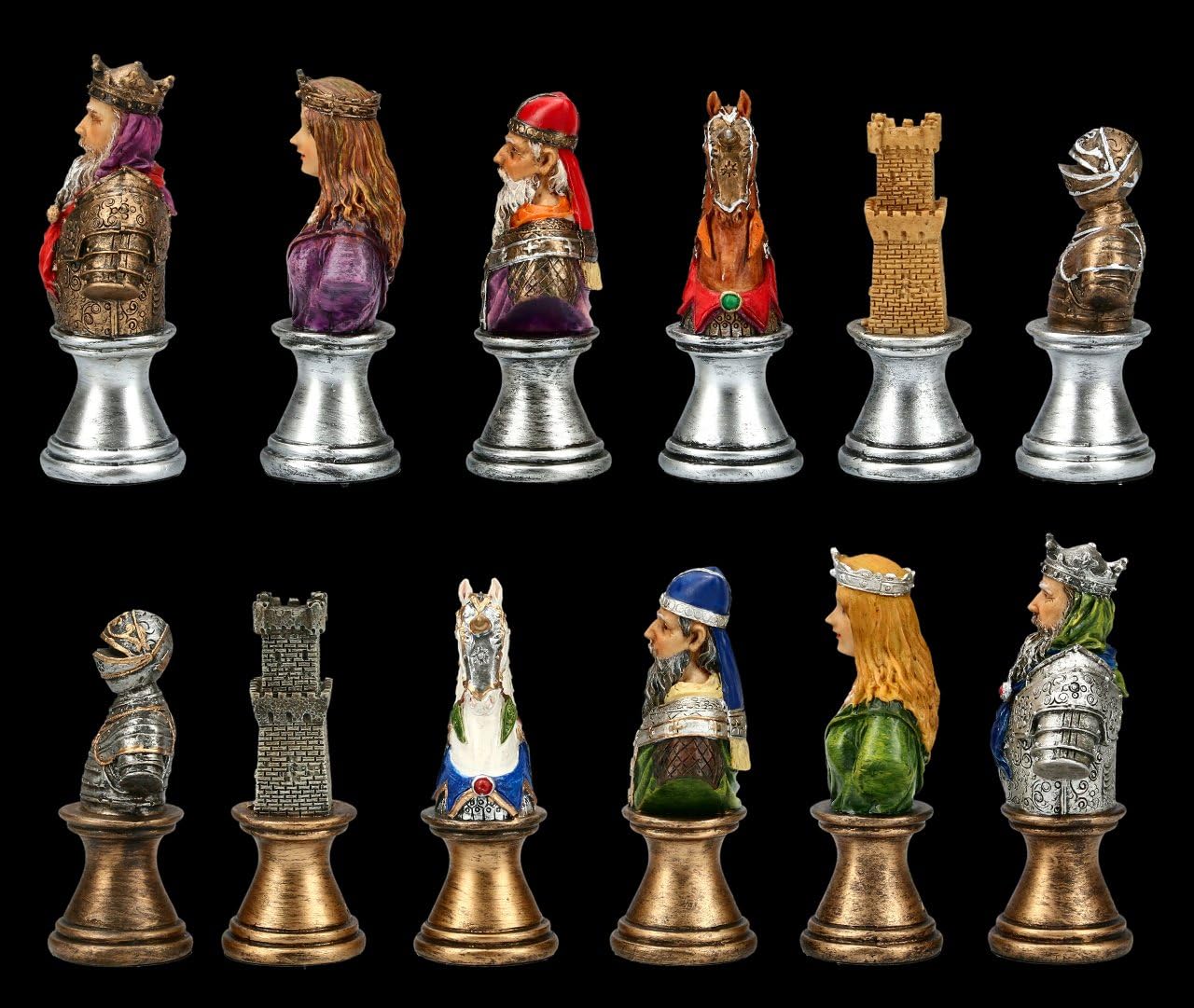 Veronese - Figuras de ajedrez medieval (32 figuras de hasta 7 cm de altura)