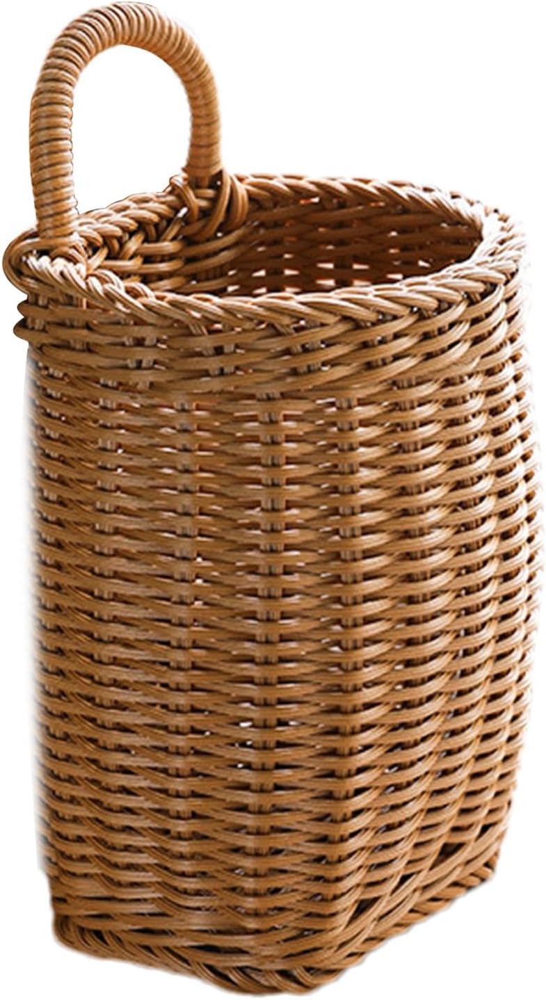 Woven Wall Baskets | Rattan Wicker Wall Kitchen Baskets for Front Door | Handmade Hangable Storage Organize Vegetable Fruit Container for Flowers & Mail