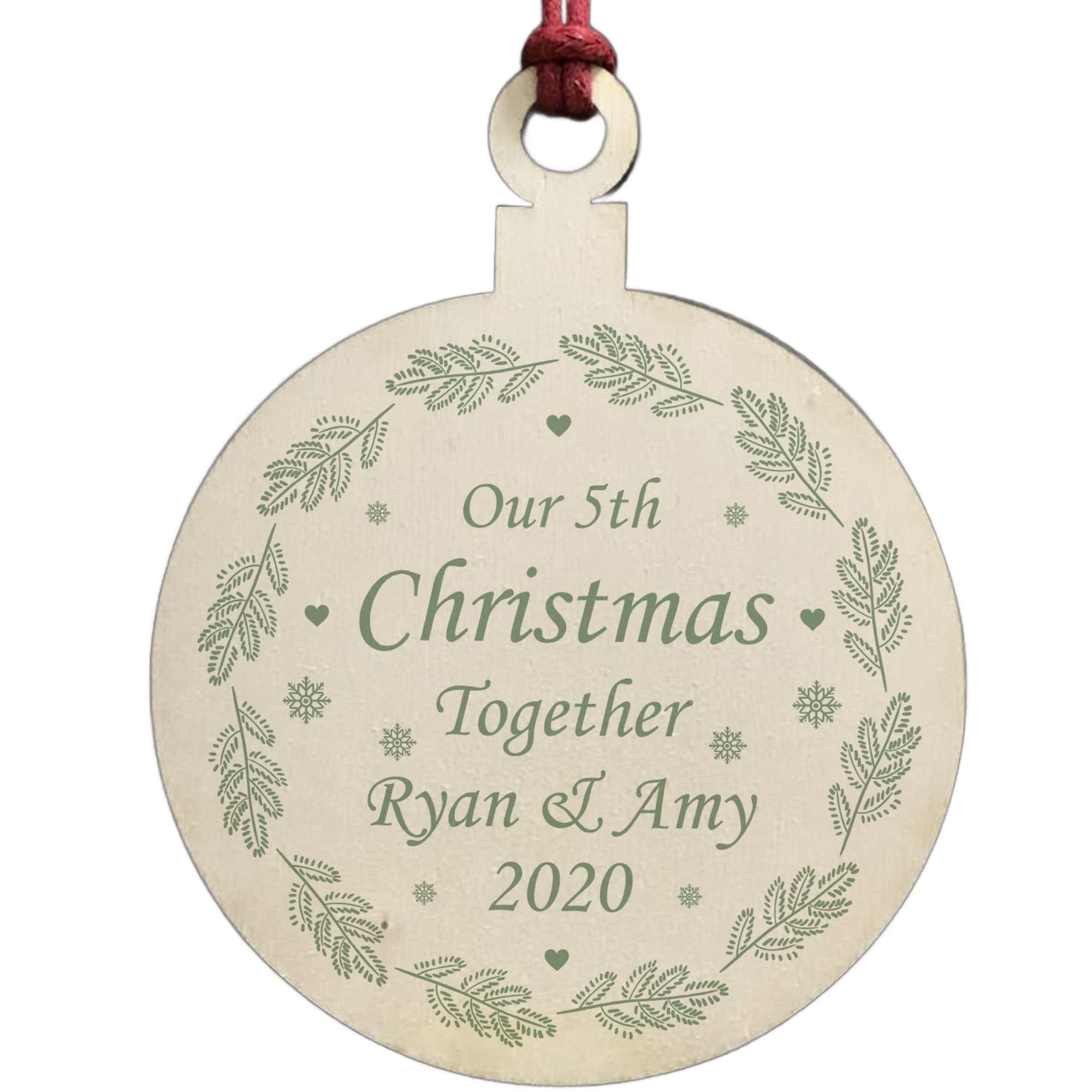 Our 5th Christmas Together PERSONALISED Tree Decoration Couple Gift Keepsake