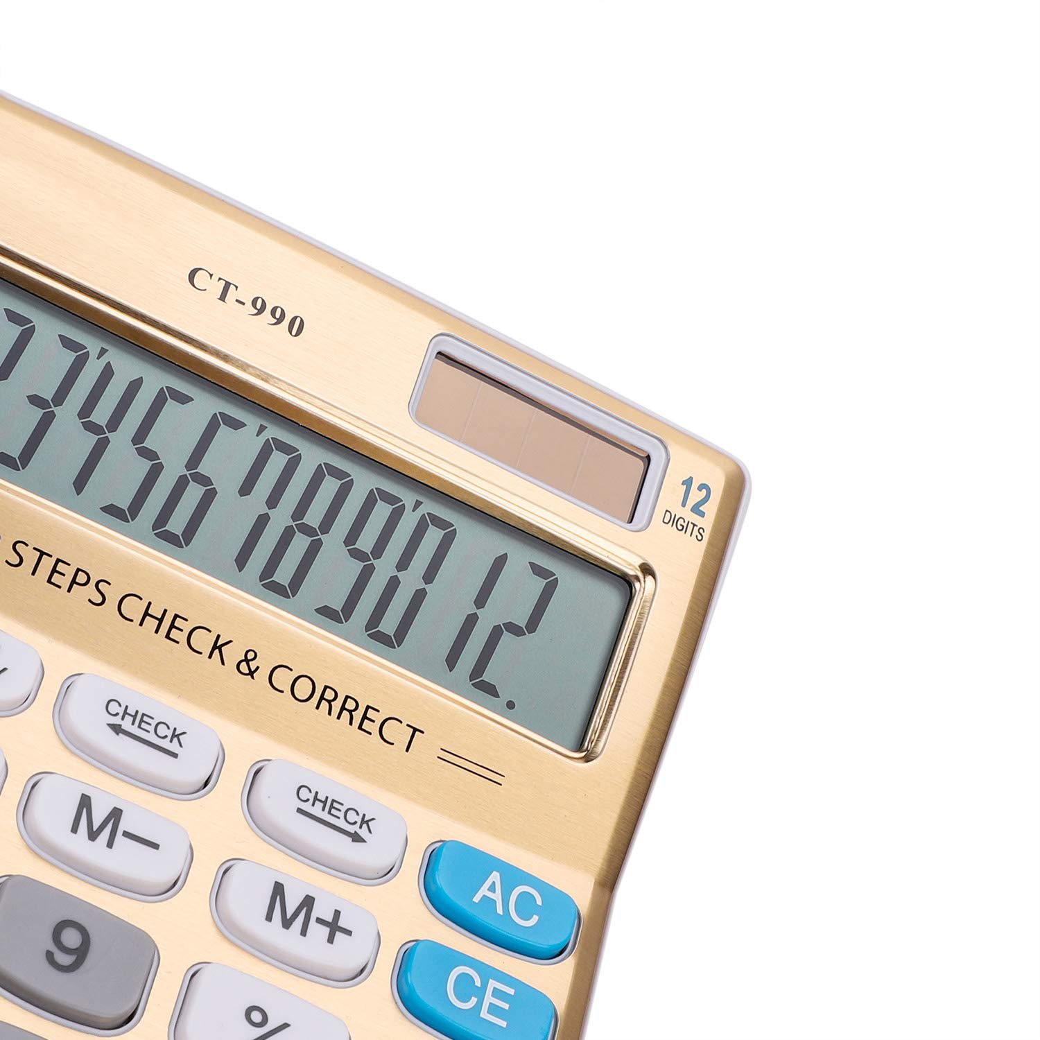 Calculatrice De Bureau Solaire Grand Écran LCD 12 Chiffres - Grand Boutons Ergonomiques