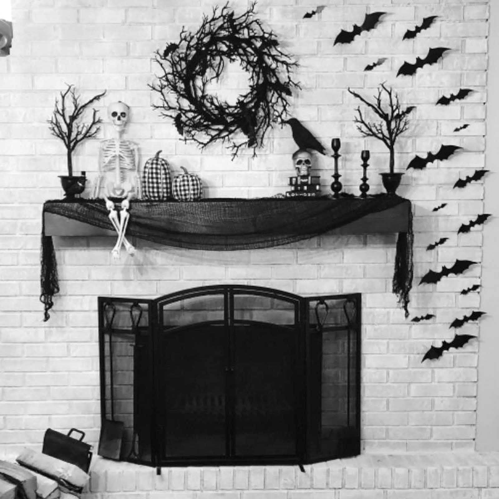 60 Autocollants Chauves-Souris 3D Halloween - Déco Murale Réaliste - 4 Tailles - Adhésif Inclus