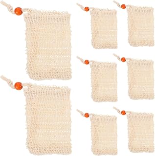 8pcs Mesh Soap Bags - Exfoliating Soap Saver Pouch Drawstring Bag for Shower - Foams Net for Body and Facial Cleaning Reusable & Washable