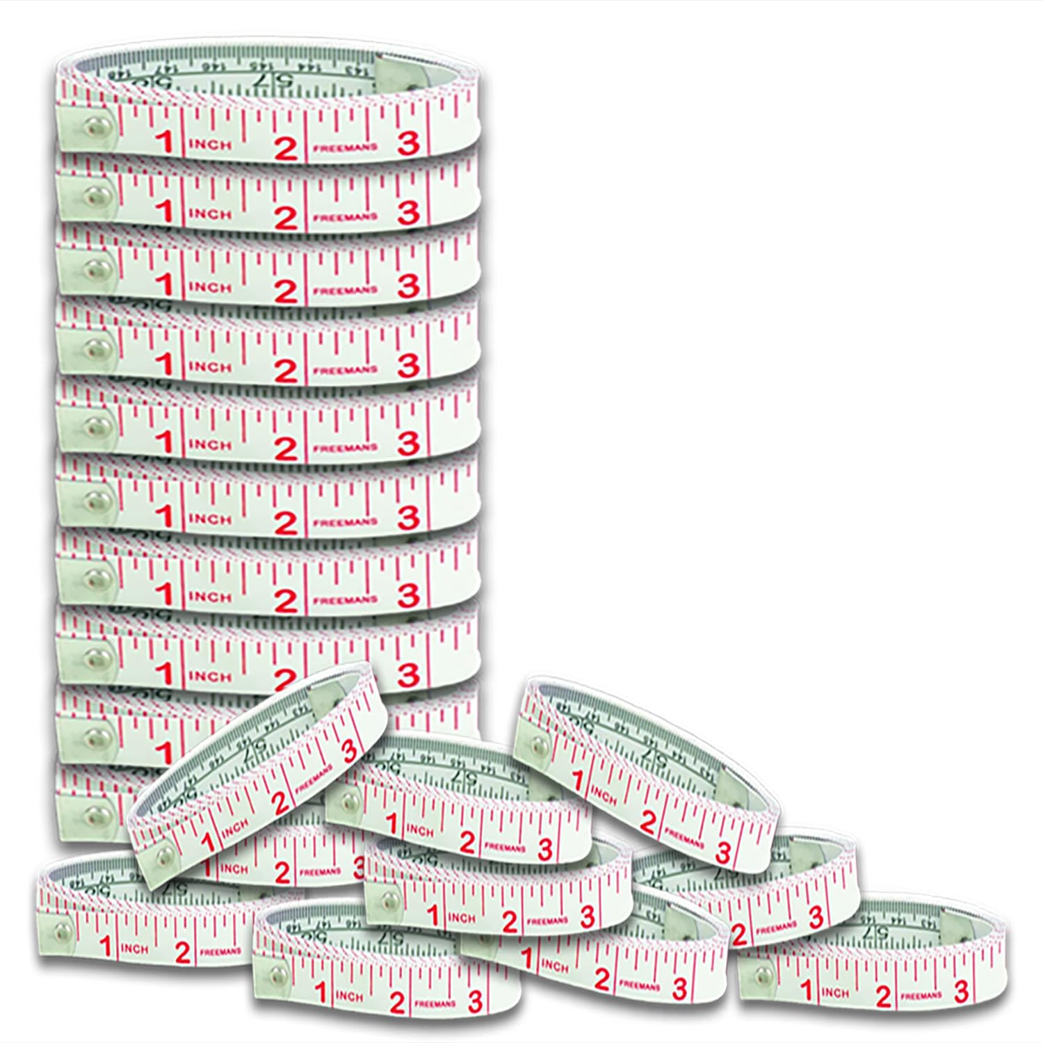 FREEMANS Double-sided Tailor Soft Measurement Tape - 1.5m/60inch (Pack of 20)